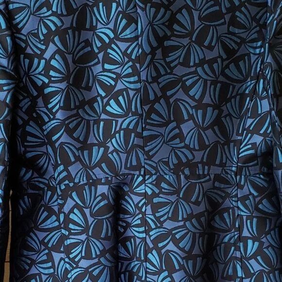 Anne Klein Snap Front Long Sleeve Coat Shell Print Lined Women's Size 6 - Picture 4 of 8